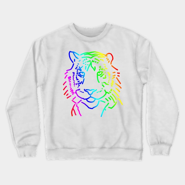 Rainbow Tiger Crewneck Sweatshirt by ellenhenryart